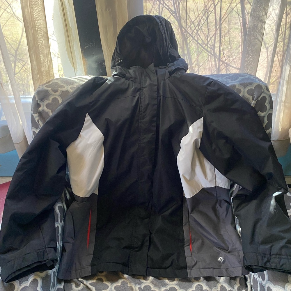 Xersion Black and Gray Hooded Jacket